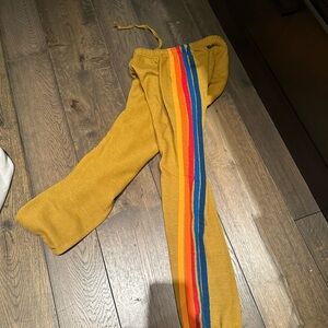 Aviator nation sweatpants. Khaki with rainbow stripe. Match the top listed
